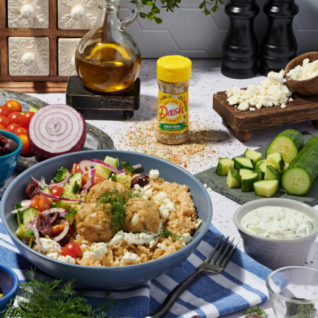 Image of Greek Turkey Meatball Bowl Recipe