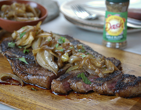 Image of Steak with Caramelized Balsamic Onions