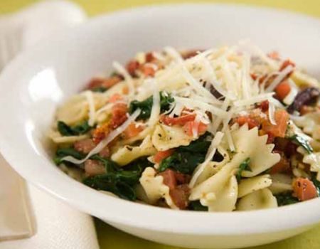 Image of Baby Spinach and Bow Ties Recipe