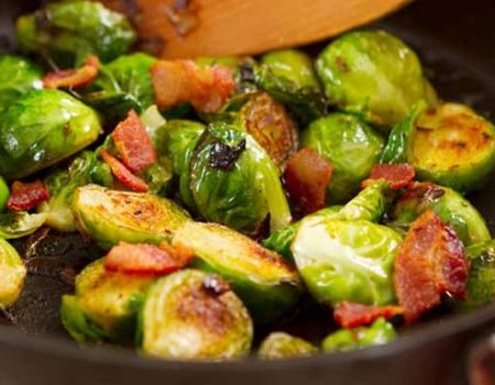 Image of Brussels Sprout Leaves With Pancetta