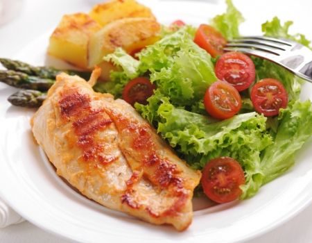 Image of Chicken & Roasted Asparagus Panzanella Salad Recipe