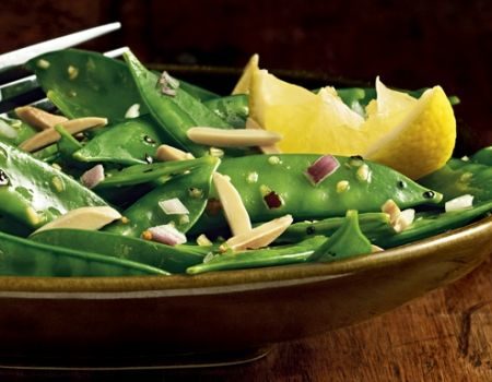 Image of Crunchy Snow Peas With Almonds Recipe