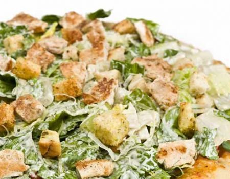Image of Grilled Chicken Caesar Salad Pizza Recipe