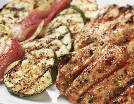 Image of Grilled Garlic Lime Chicken With Summer Squash
