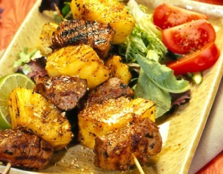 Image of Grilled Pork & Pineapple Kabobs Recipe
