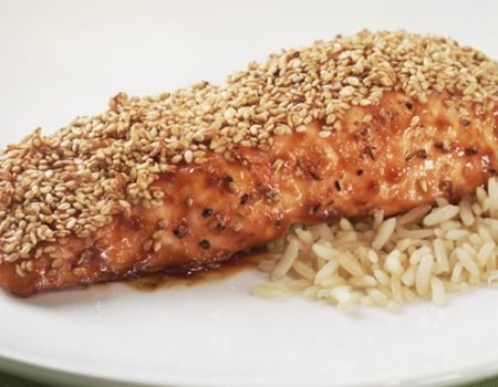 Image of Sesame-Crusted Salmon Teriyaki Recipe