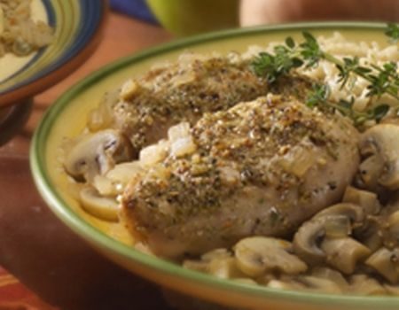 Image of Simmered Chicken and Mushrooms